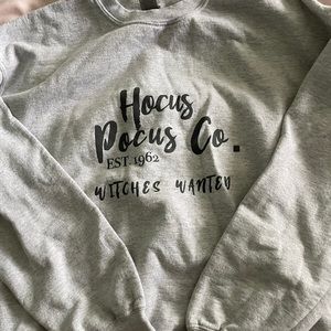 hocus pocus co. small buisness made grey crewneck
